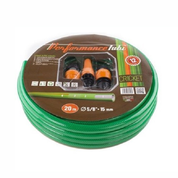 TUBO CRICKET CON KIT DA IRRIGAZIONE 4 STRATI IN PVC RETINATO 20 METRI